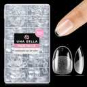UNA GELLA Oval Nail Tips Exra Short 504PCS Pre-shape Gel Oval Almond Nail Tips for Women DIY Salon Round Almond Press On Nails Full Cover Clear Fake Acrylic Tips 12 Sizes