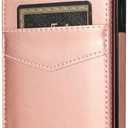 Wallet Case for iPhone 16 Pro Max/16 Pro/16 Plus/16, Up and Down Flip Leather Case with Card Slot Kickstand Shockproof Phone Cover (16,Pink)