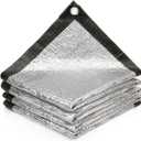 Cool Area 99% Aluminum Sun Shade Cloth 8x8FT Reflective Silver Tarp Fabric with Grommets for Greenhouse, Car, Garden, Patio, Kennel
