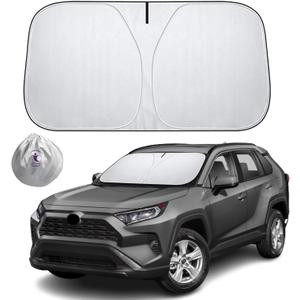 Windshield Sunshade for Toyota RAV4 2019-2025, 240T Windshield Sunshade Blocks UV & Heat Protection Car Front Window Sun Shade for Windshield, Front Windshield Sunshade Keeps Vehicle Cool