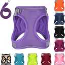 PWOD Dog Harness with Leash Set, No-Pull Step-in Reflective Pet Harness with 1 Leash Clips, Adjustable Soft Padded Easy Walk Dog Vest for Small Medium Large Dogs, Cats(Light Purple, Small)