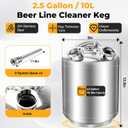 2.5 Gallon Stainless Steel Beer Kegerator Cleaning Kit with 2 D Couplers