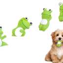 4 Cute Frog Puppy Squeak Toys Latex Float Water Pool Dog Toys Squeaky for Small Breed Soft Fetch Interactive Play pet Toys, Green
