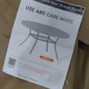 VICLLAX Round Patio Dining Table, 4-6 Person Metal Outdoor Dining Table with Umbrella Hole for Garden Lawn Deck, 47.2" Grey