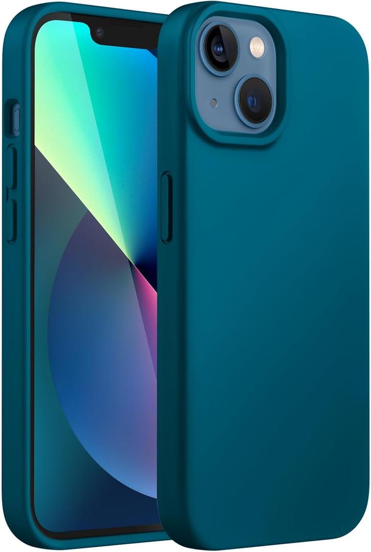 JETech Silicone Case for iPhone 13 6.1-Inch, Silky-Soft Touch Full-Body Protective Phone Case, Shockproof Cover with Microfiber Lining (Teal)