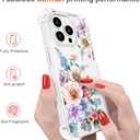 Hungo Compatible for iPhone 16 Pro Case for Women Girls Clear Design Cute,Girly Designer Aesthetic Protector Beautiful Carnation