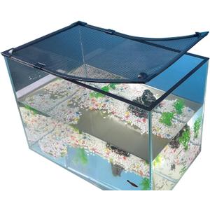 Magnetic Fish Tank Cover Net Aquarium Lid Mesh Top Hood Cut to Any Size Ventilation Transparency Anti-Jumping Aquarium Cover (39"X19") (Grey)