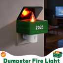 Dumpster Fire Campfire Flickering Night Light, 3D Dumpster Fire Night Light Plug in Decorations, Campfire Flicker Flame Nightlight Indoor Figurine Lamps Gift for Kids Adult
