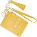 KNGITRYI Small Wristlet Wallets for Women RFID Credit Card Holder Wallet Keychain Wristlet Wallet Credit Card Wallets for Women (Yellow)