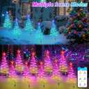10Pack Smart Christmas Pathway Lights Outdoor with RGBW DIY Modes, APP Control Spiral Christmas Tree with Music Sync Group Control, 100+ Scene Modes Waterproof Outside Christmas Yard Decorations