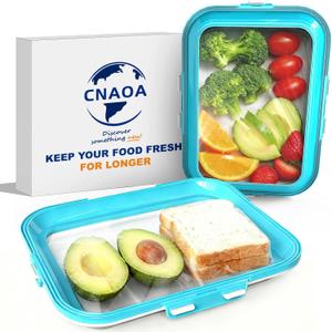 2-Pack Avocado Saver, Onion Saver  Stacking Food Storage Trays, Food Preservation Tray for Avocados, Onions, Broccoli, Carrots, Chicken and Beef, Freezer Safe