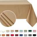 maxmill Weaved Texture Rectangle Tablecloth Water Resistant Wrinkle Free Spill-Proof, Soft Table Cloth for Dining Room Decoration, Banquet Parties Event Holiday Dinner, 60 x 84 Inch Beige