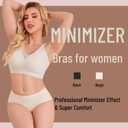 Minimizer Bras for Women Wireless Sports Bras with Support Comfortable Smoothing Everyday Bra (32C-46DD) (Beige)