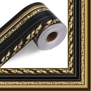 78ft Gold Frame Bulletin Board Border Ornate Picture Frame Die Cut Straight Rolled Border Trim Classroom Bulletin Board Decoration for School Classroom Home Office Party Chalkboard Wall Decor