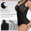 SHAPSHE Fajas Body Shaper Colombianas Moldeadoras Triple-Abdominal Compression Breathe-Easy Faja with Zero-Pressure Bra (Black, L)