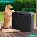 YITAHOME 32 Gallon Rattan Deck Box, Indoor Outdoor Storage Box for Patio Furniture, Pool Accessories, Cushions, Garden Tools, Sports Equipment, Waterproof Resin with Lockable Lid & Side Handles, Black