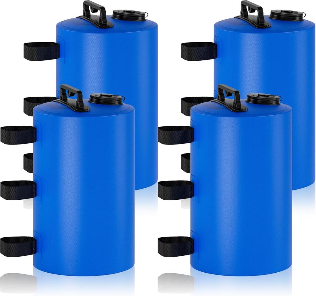 Canopy Water Weights Bag, 88 lb Tent 4 Leg Weights Bag, Portable 10L Water Bag Windproof Fixed Canopy Weights Bag, for Outdoor Pop Up Tent, Canopies, Gazebo, Shelter, 4 Pack (10L Blue)