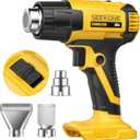 SEEKONE Cordless Heat Gun for Dewalt 20V Battery, Dual Temperature Settings 572 and 1022 Fast Heating Hot Air Gun with 3 Nozzles for Shrink Tubing, Vinyl Wrap, Crafting (Battery is Not Included)