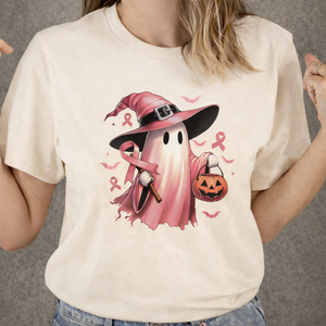 In October We Wear Pink Ghost Shirt, Breast Cancer Awareness Tee (XXL)