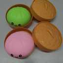 2 Pack Dumpling Squishy Mystery Box – Slow Rising TPR Smiley Face Squeeze Toy, Tear-Resistant Fidget Sensory Toys for Easter Basket Stuffers, Goodie Bag Fillers Kids Adults (Pink & Green)