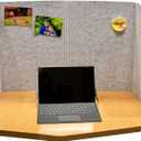 Practical Products Portable Acoustic Divider - Home Office freestanding - Classroom - Teaching Organizers - Desk Space countertops - Testing Centers - Sound dampening - Computer Desk (Small Grey)
