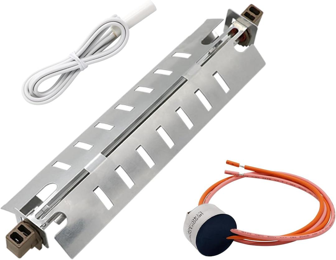AMI PARTS WR51X10055 Refrigerator Defrost Heater Kit, Temperature Sensor WR55X10025, High Limit Thermostat WR50X10068 Replacement Compatible with General Electric