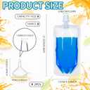 100 Pcs Plastic Pouches Bulk Clear Juice Bags Squeeze Pouches Plastic Leak Proof Bags with Funnel for Party Favors (16 oz)