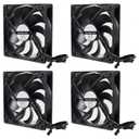 UMLIFE 4-Pack 120mm 120x120x25mm 12V Black Computer Case Fans High Performance Cooling Low Noise 3-Pin 1400 RPM Quiet Long for Computer PC Case CPU Cooler Radiator Cooling Fan