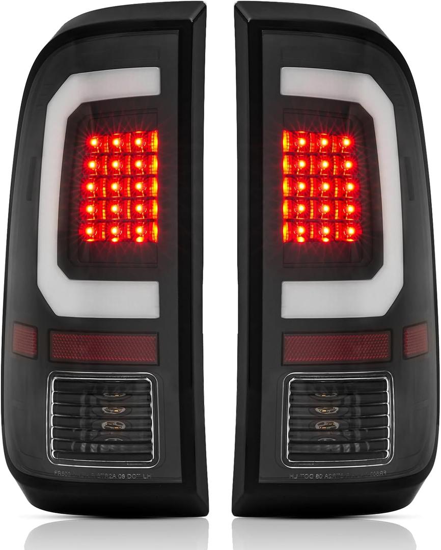 LED Tail Lights Assembly Compatible with1997-2003 Ford F150,1999-2007 Ford F250 F350 Superduty Driver and Passenger Side, Black Housing Clear Lens