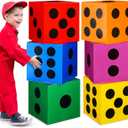 Zhanmai 6 Pcs Large Dice Favor Boxes 11.8 x 11.8 x 11.8 Inch Big Colorful Paper Dice Goodie Boxes Game Night Las Vegas Casino Theme Party Decoration for Adult Kid Birthday Supplies Craft Activity