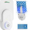 2025 Upgraded Flying Insect Trap Indoor, Target Capture Traps for House & Fruit Fly, Gnat, Mosquito with UV & Blue Light, Plug in Bug Catcher & Killer for Indoor (1 Device & 5 Sticky Refills)