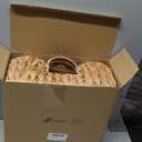 Valentines' Day Small Woven Gift Basket Empty Galentines with Gift Bags and Ribbons Raffia Cherry Pendant Storage Basket Decorative for Valentines Birthday Party Supplies 11.02'' x 11.02'' x 5.12''