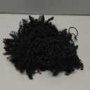Afro Kinky Headband Wig with Bangs for Women Black Head Wrap 2 in 1 for Women Curly Full Scarf Wigs Synthetic Short Afro Kinky Afro High Puff Wig (Heibu-Black)