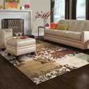 Superior Indoor Area Rug with Jute Backing, Modern Floor Decor for Home Hallway, Living Room, Floor Cover, Entryway, Bedroom, Modern Abstract- 5'x8', Chocolate