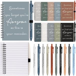 Honoson 50 Sets Inspirational Notebooks Journal with Motivational Bamboo Pens Bulk Employee Appreciation Thank You Gifts for Team Student Teacher Back to School Supplies Staff Coworker (multicolor)