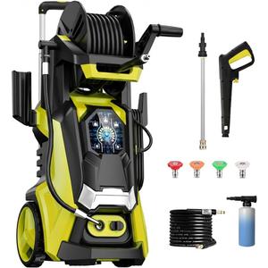 Pressure Washer Power Washer with 4 Quick Connect Nozzles & 25FT Hose, Foam Cannon for Cars, Fences, Driveways Cleaning (Gold Yellow)