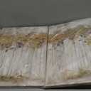 summer melody Bedroom Abstract Canvas Wall Art: 2 Pieces Gold Modern Landscape Picture Autumn Yellow Forest Painting Contemporary Nature Scenery Tree Print Gray Rustic Vertical Artwork (11L" x 16W")