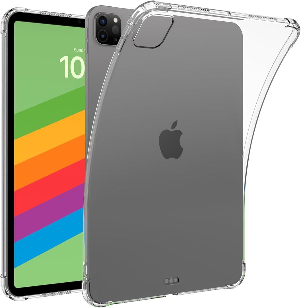 Tablet Clear Flexible Shokcproof Case for Apple iPad Pro 13 A2925 A2926 A3007 13"(2024 Release),Ultra Slim Lightweight TPU Shell Soft Transparent Cover(for iPad Pro 13" 2024)