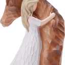 Truly a Friend Horses and Guardian Angel Statues, Sculpted Hand-Painted Girl Embracing Horse Figurines, Gifts for Horse Lover Cowgirls, Loss of Horse Remembrance Gifts, Birthday Christmas Horse Stuff