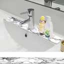 Kitchen Sink Splash Guard - Kitchen Faucet Mat, Diatomaceous Earth Kitchen Sink, Faucet Handle Drip Catcher, Bathroom Sink Faucet Mat for Countertop (30 * 3.93 in, White Marble)
