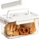 Bread Box with Vacuum Pump,Airtight Bread Box with Lid Time Recording, Vacuum Sealed Bread Storage Container, Portable Handle,Multiple Uses for Storging Fruits Cereal Bagel Toast Donut
