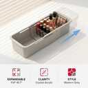 Li&Zhao Drawer Organizer- Adjustable Storage Bins with 5 Dividers, Gray Clear Drawer Organizer for Kitchen, Bedroom, and Office, Expandable clear organizer bins for Makeup, Utensils, and Gadgets