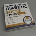 Pembrook Bamboo Viscose Diabetic Socks for Women & Men - 6 Pairs Ankle Socks for Swollen Feet | Neuropathy Socks (Medium, 2 White / 2 Gray / 2 Black - 6 Pairs)