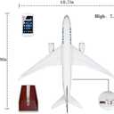 24-Hours 18” 1:130 Model Jet Airplane American Plane United Airlines B787 Model Plane Diecast Airplane for Adults with LED Light(Touch or Sound Control) for Decoration or Display