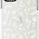 Dumkery Cute White Flowers Case Compatible with iPhone 11 Clear Case, Floral Aesthetic Pattern, Soft TPU Full Body Protection Shockproof Slim Cases Cover for Girls Women