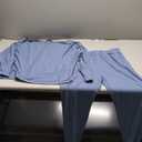 PRETTYGARDEN Two Piece Sets for Women Fall 2025 Ribbed Knit Off Shoulder Tops Lounge Pants Tracksuit Fashion Clothing (Medium, Light Blue)