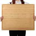 Extra Large 100% Organic Bamboo Cutting Board, 24x18 Inch Butcher Block Chopping/Carving Board with Handle and Juice Groove for Turkey, Meat, Vegetables, BBQ (XXL, 24" x 18" (24"L x 18"W)