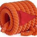 X XBEN Tug of War Rope with Flag for Kids 20FT, Teens and Adults, Soft Cotton Rope Games for Team Building Activities, Family Reunion, Birthday Party (20 feet, Orange)