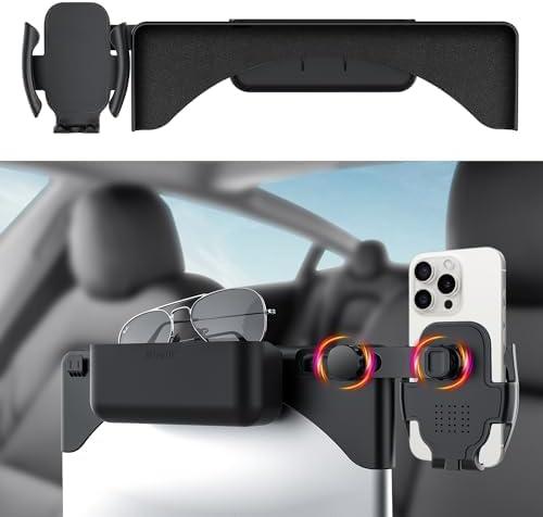 FITALLUS Tesla Phone Mount & Holder for Tesla Model Y (2019-2024) & Model 3 (2018-2023) - Premium Screen Dock Accessory with Dual-Side Clamp, ABS Base + Aircraft Aluminum Arm, Silent Anti-Slip Design