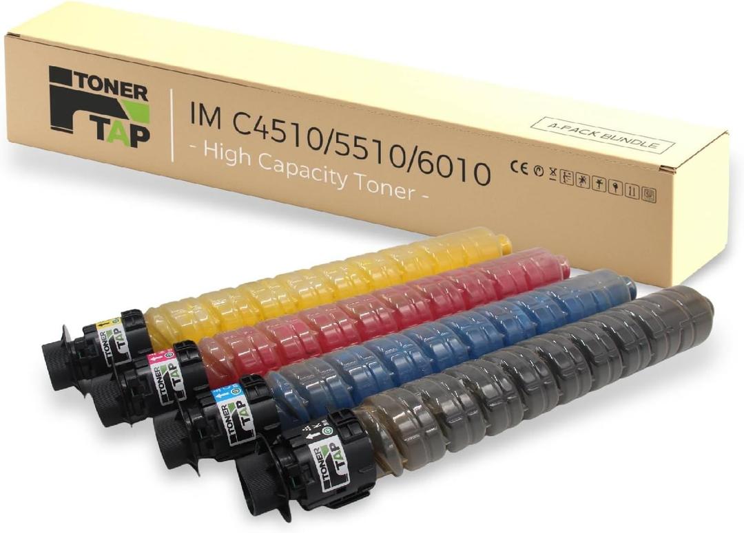 TonerTap Compatible Toner Cartridges 4-Pack for Ricoh IM C4510, IM C5510, IM C6010, Replacement for Ricoh 842526 842527 842528 842529 IMC4510, IMC5510, IMC6010 Toner